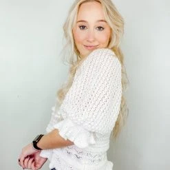 Entro Faith Crochet Sweater Top