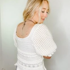 Entro Faith Crochet Sweater Top
