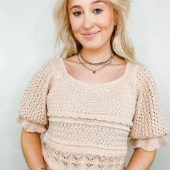 Entro Faith Crochet Sweater Top