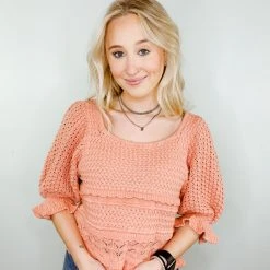 Entro Faith Crochet Sweater Top