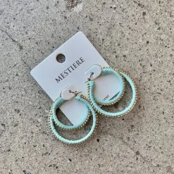 Golden Stella Studded Double Hoop Earrings Jewelry