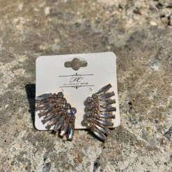 Golden Stella Jewelry Crystal Bead Wing Earrings