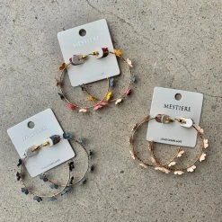 TRENDY Wholesale Jewelry Flower Hoop Earrings