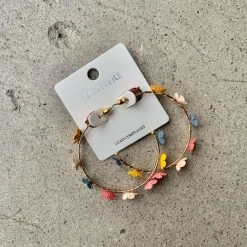 TRENDY Wholesale Jewelry Flower Hoop Earrings
