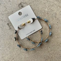 TRENDY Wholesale Jewelry Flower Hoop Earrings