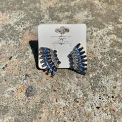 Golden Stella Jewelry Crystal Bead Wing Earrings