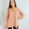 Fantastic Fawn Tops Good Times Ribbed Knit Pullover
