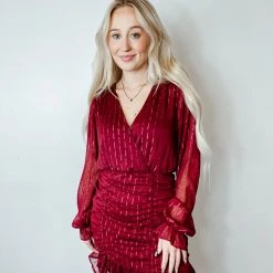 She + Sky Eve Sparkle Ruched Dress Dresses