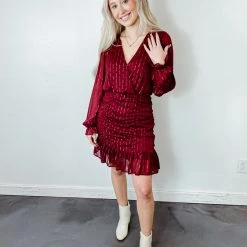 She + Sky Eve Sparkle Ruched Dress Dresses