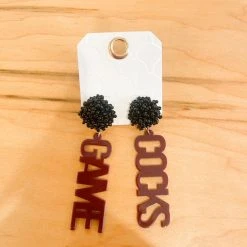 Golden Stella Acrylic Gamecocks Earrings Game Day Collection