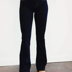 Cello Elastic Waist Pull-On Flare Jeans for Women - Comfortable Stretch Denim Pants 15 Cello Bottoms Elastic Waist Pull On Flares