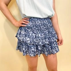 Mustard Seed Laney Floral Ruffle Skort Bottoms