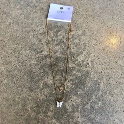 Moral Compass Multi Layered Butterfly Necklace Jewelry