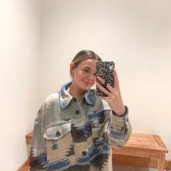 La Miel Tops River Aztec Print Jacket