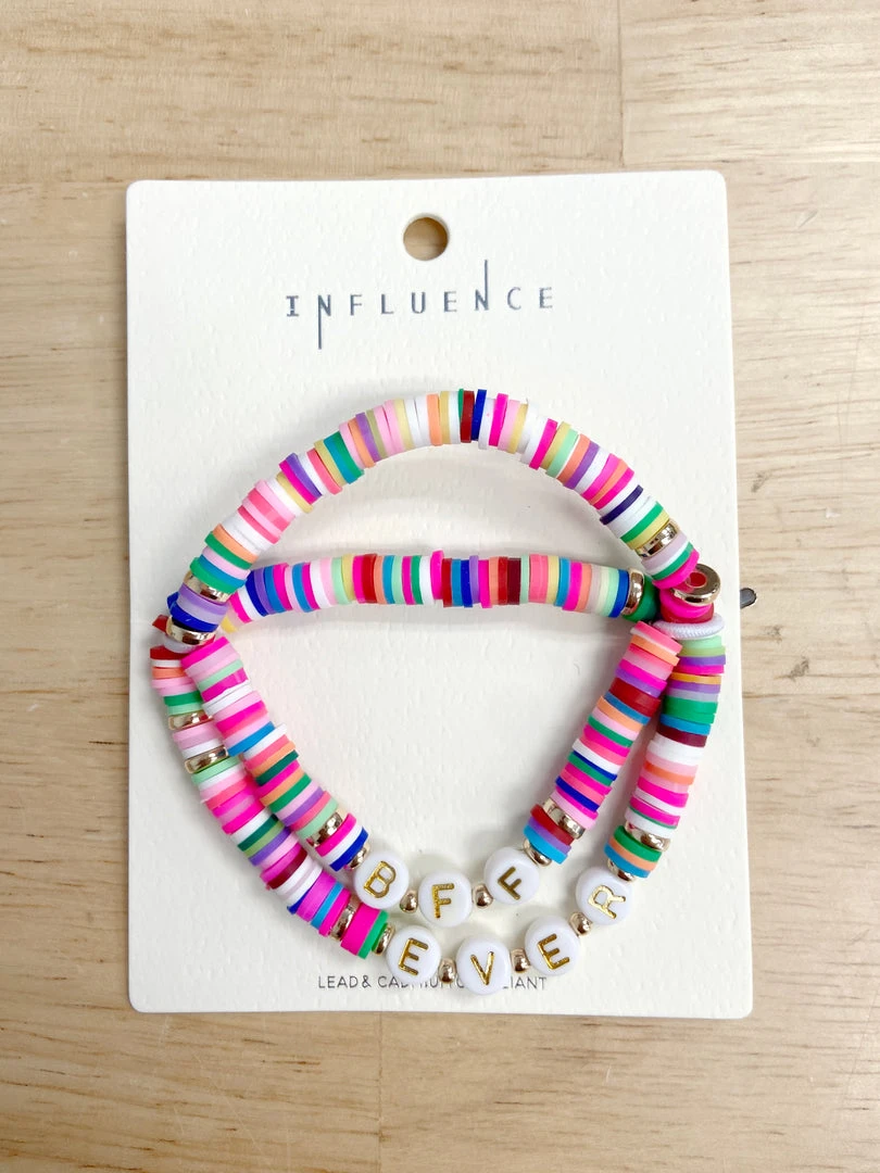 TRENDY Wholesale BFF Rubber Bead Bracelet Set - Stylish Jewelry for Best Friends 3 TRENDY Wholesale BFF Rubber Bead Bracelet Set Jewelry