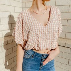 Entro Tops Jessie Gingham Crop Top