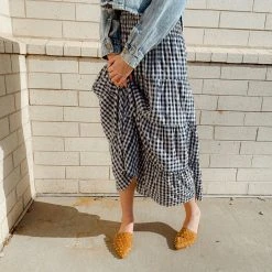 Entro Bottoms Jessie Gingham Midi Skirt