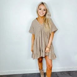 By Together Royce Short Sleeve Ruffle Dress Dresses