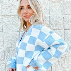 Listicle Bonnie Gingham Sweater Cardigan Tops
