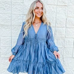 Day + Moon Indigo Ruffle Dress Dresses