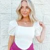 TCEC Tops Christy Knit Puff Sleeve Top