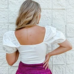 TCEC Tops Christy Knit Puff Sleeve Top