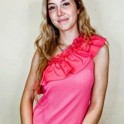 Strut & Bolt Jubilee Ruffle One Shoulder Top Tops
