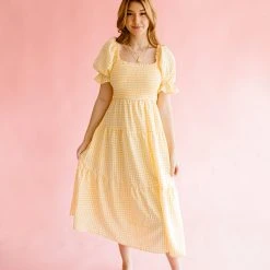 &Merci Dresses Finley Smocked Gingham Dress