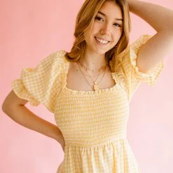 &Merci Dresses Finley Smocked Gingham Dress