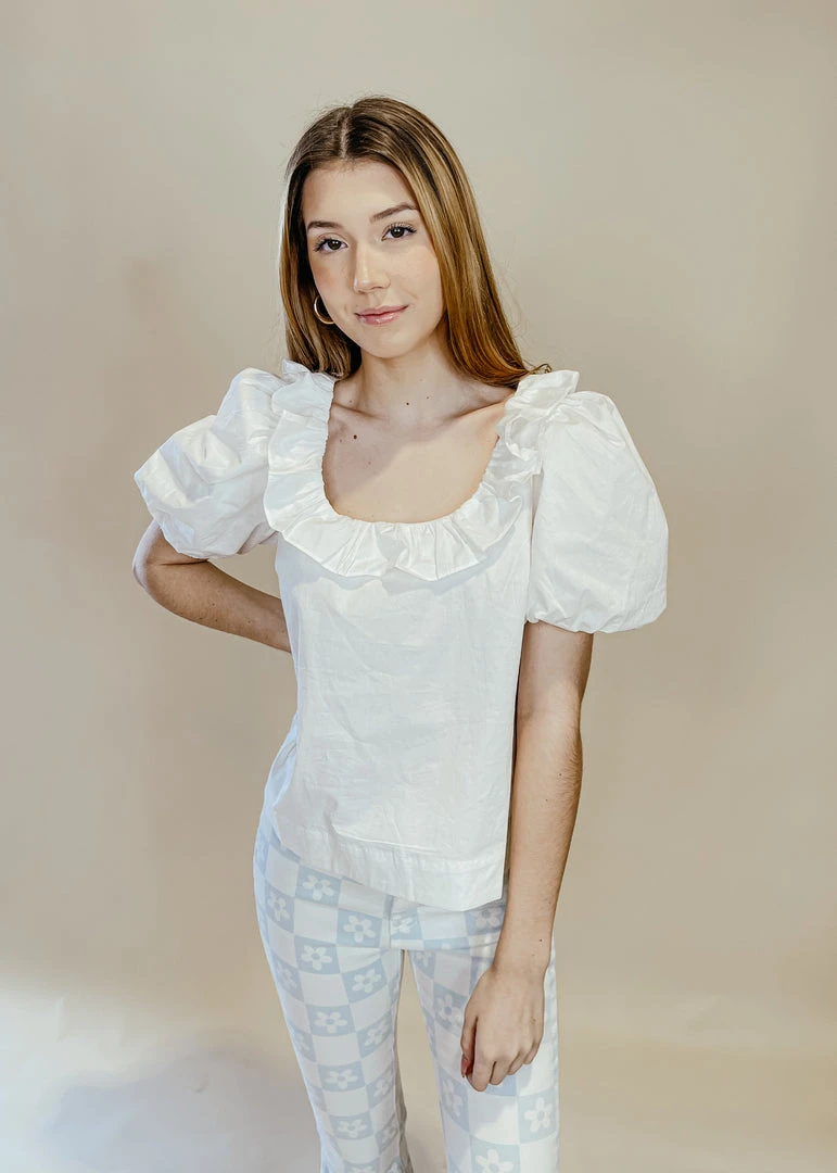 2.7 August Apparel Isabelle Puff Sleeve Top - Women's Stylish Blouse for Casual & Formal Wear 3 2.7 August Apparel Isabelle Puff Sleeve Top