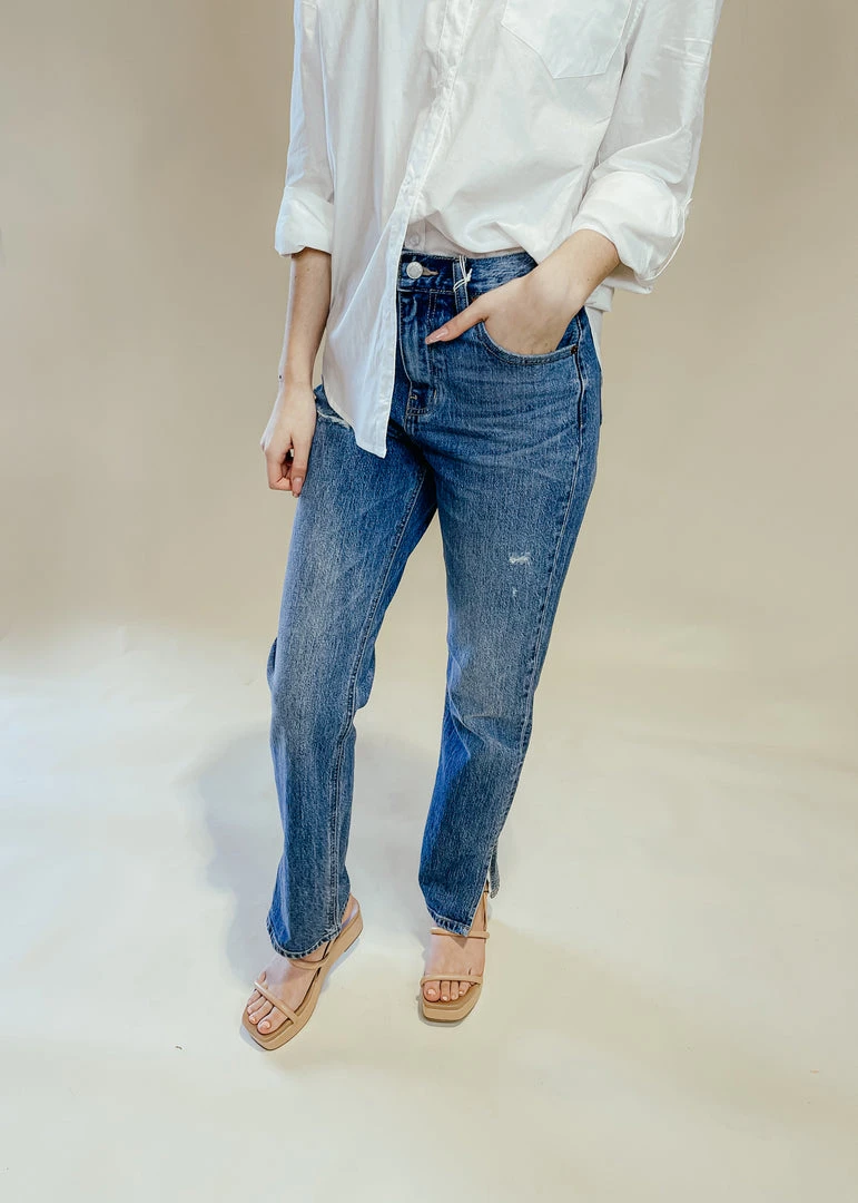 Cello Bottoms Lacey Straight Leg Jeans - Women's High-Waisted Stretch Denim Pants 3 Cello Bottoms Lacey Straight Leg Jeans