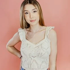 Idem Ditto Birdie Crochet Crop Top Tops