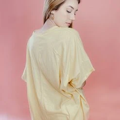 Fantastic Fawn Tops Oversized Smiley Face Graphic Tee