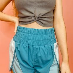 Very J Olivia Colorblock Active Shorts