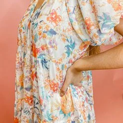 Peach Love Priscilla Flowy Floral Dress