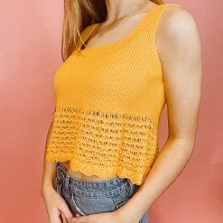 Lush Stevie Crochet Knit Tank Top