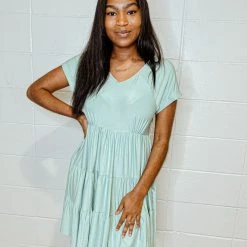 Umgee Violet V Neck Babydoll Dress Dresses