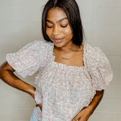 2.7 August Apparel Ramona Floral Ruffle Sleeve Top