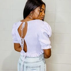 2.7 August Apparel Naomi Open Back Knit Top