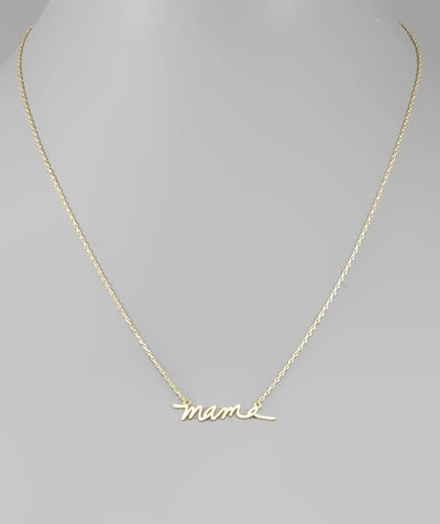 Golden Stella Dainty Mama Cursive Necklace - Elegant Jewelry Gift for Women 3 Golden Stella Dainty Mama Cursive Necklace