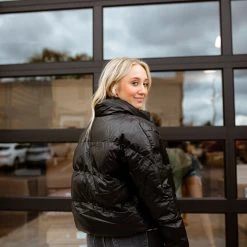 HYFVE Sarah Faux Leather Puffer Jacket Outerwear