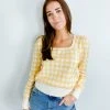 &Merci Penelope Gingham Sweater Tops