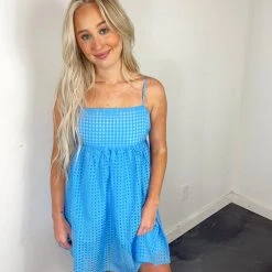 Entro Annabelle Gingham Babydoll Dress Dresses