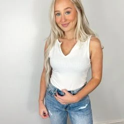 Entro Tops Jane Sleeveless Ribbed Bodysuit