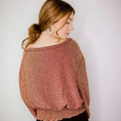 By Together Tops Rosie Metallic Smocked Top