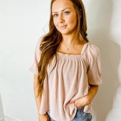 By Together Leslie Knit Smocked Top Tops