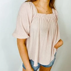By Together Leslie Knit Smocked Top Tops