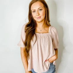 By Together Leslie Knit Smocked Top Tops