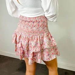 Entro Charlotte Floral Smocked Skirt Bottoms