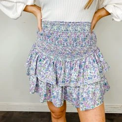 Entro Charlotte Floral Smocked Skirt Bottoms